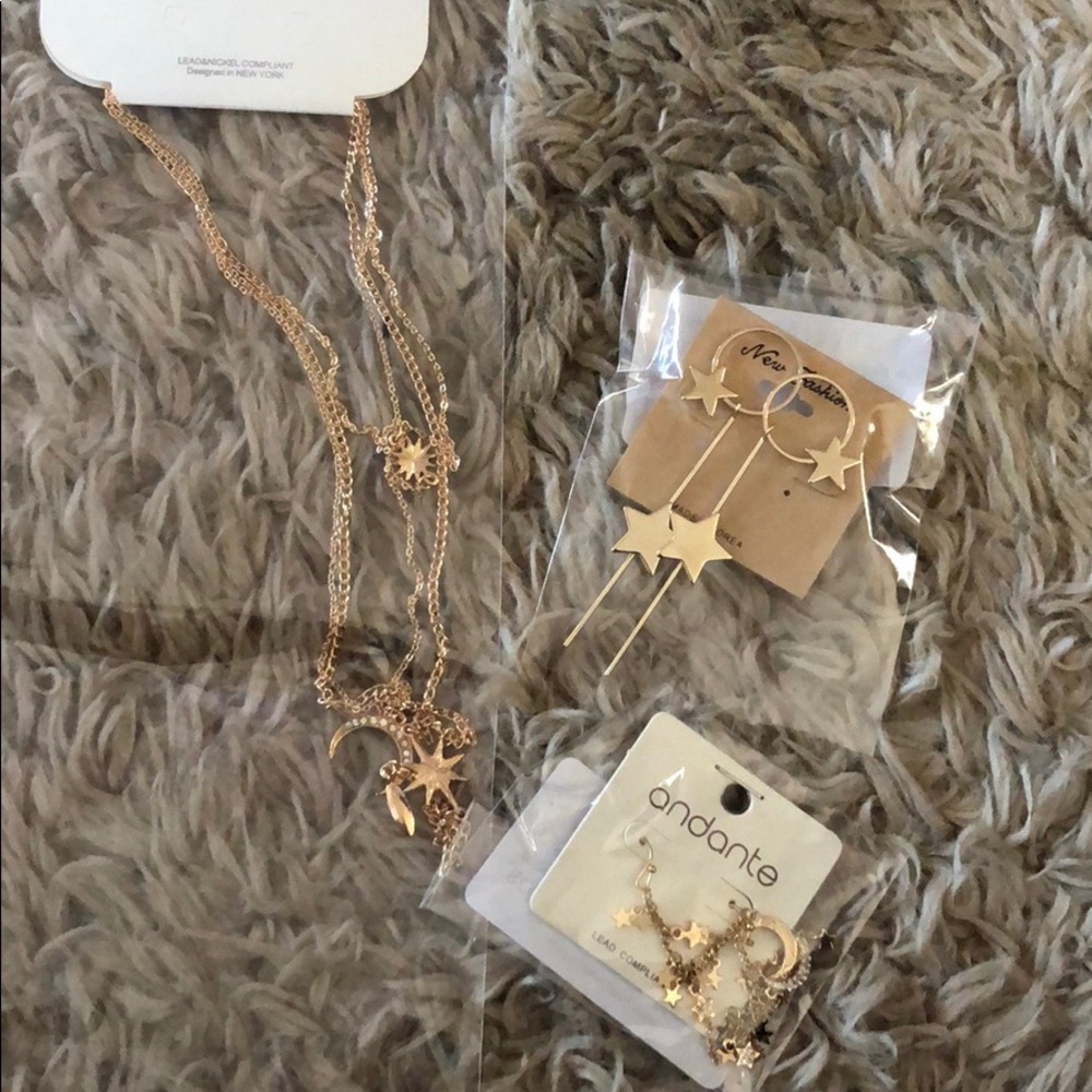 Fashion nova moon & star jewelry